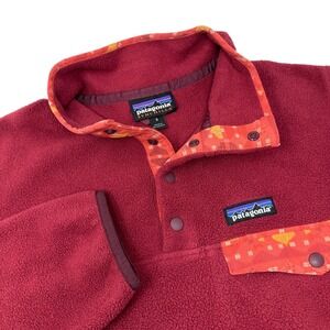 Patagonia Women's Synchilla Lightweight Snap-T Pullover Red Arrow Aztec Small